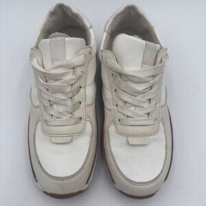 Cushionaire Women's 6M Sneakers Cream/Tan/Brown Casual Comfort Lace Up Shoes